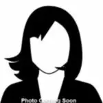 Silhouette of a woman with medium-length hair on a plain background.