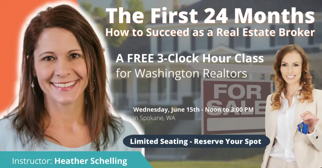 Advertisement for a free real estate marketing webinar in Washington.