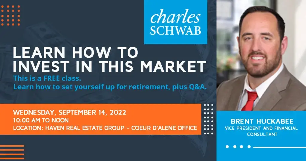 Promotional graphic for a Charles Schwab market webinar event.