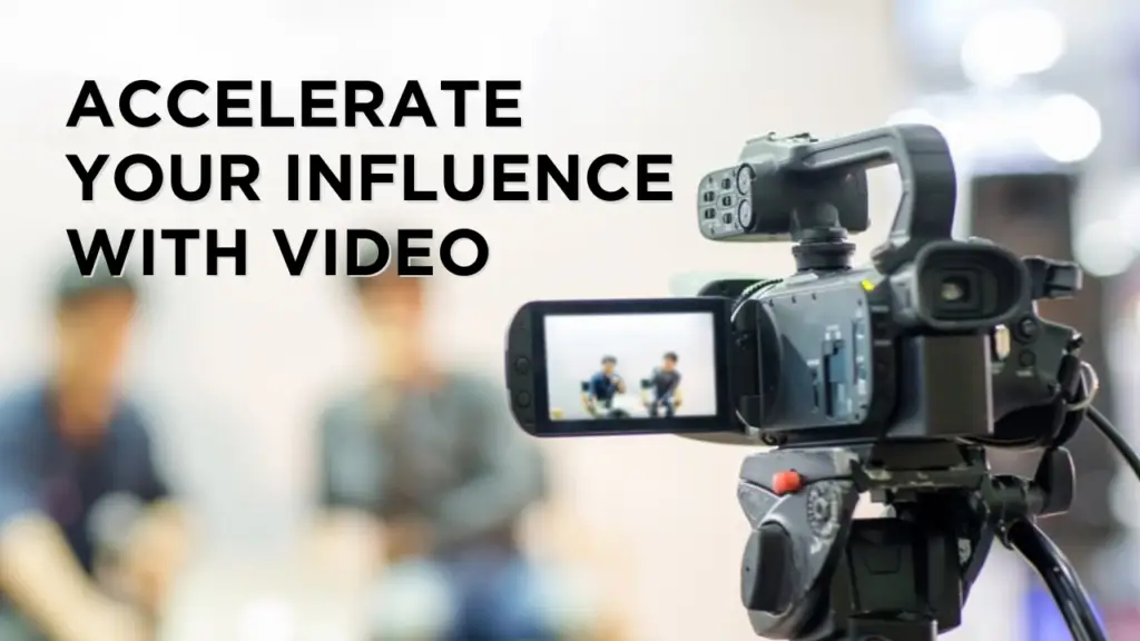Video camera recording a person for influencer content.