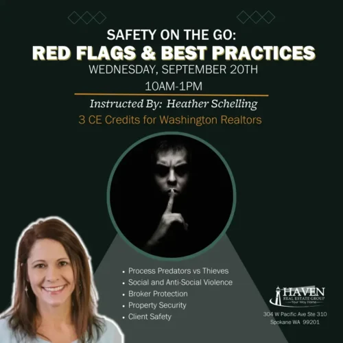 Webinar on safety red flags and best practices with Heather Scheibing.